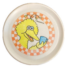Vintage Toy Big Bird Plastic Red Checks Chilton 1 Plate 54220 3&quot; Diameter - $8.88