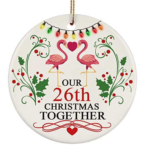 OUR 26 Years Anniversary Flamingo Bird Couple In Love Ornament 26th Wedding Keep