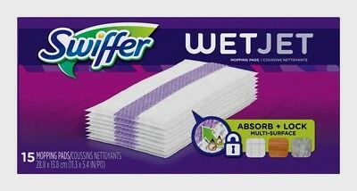 SWIFFER 15ct WetJet Cleaning Mopping Pads Floor Cleaner Refill Cloths Dust 99042