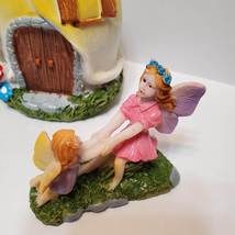 Flower Fairy Garden Set, Fairy House, Miniature Fairy Figurines, Garden Decor image 3