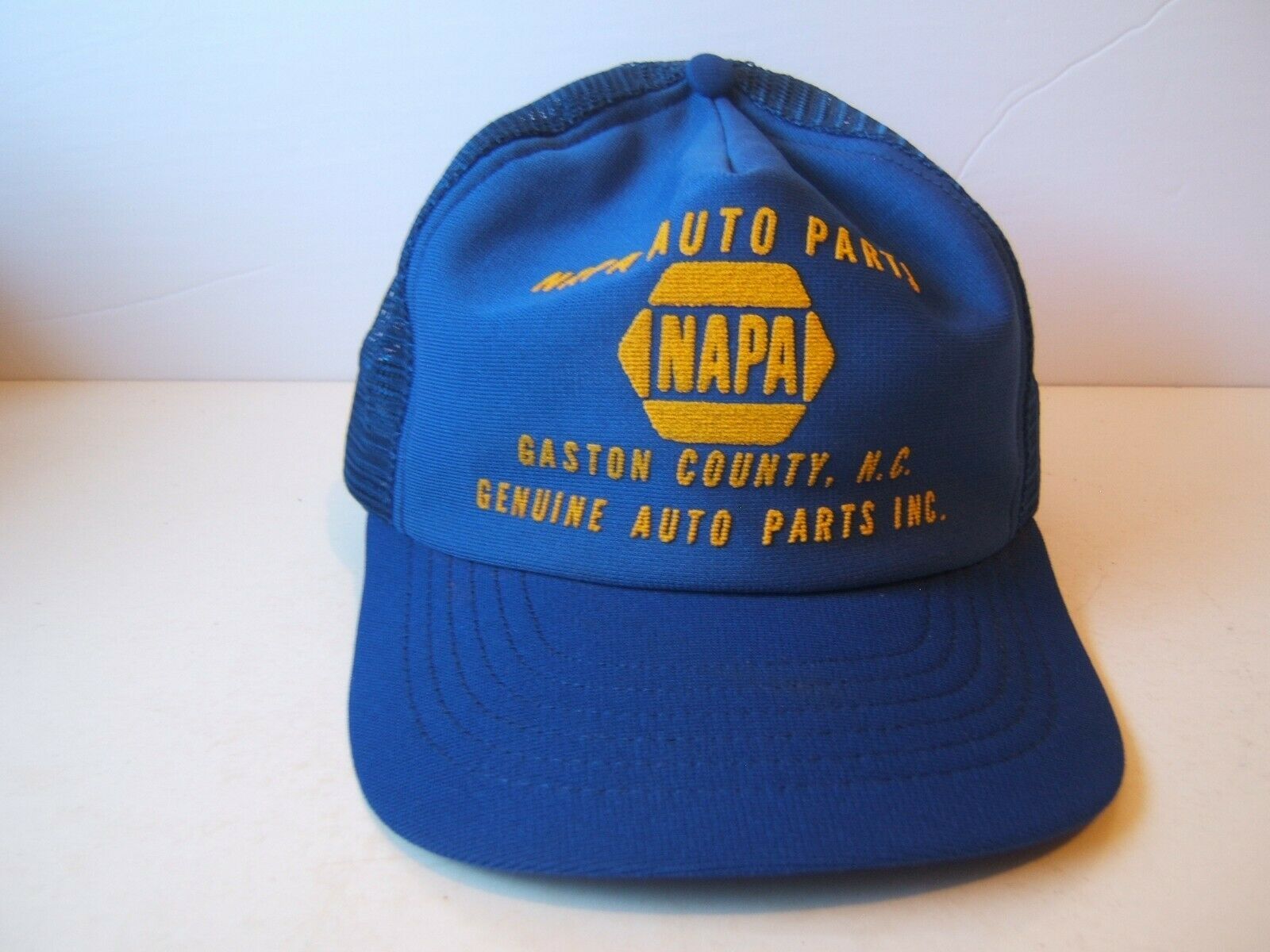 NAPA Auto Parts Musty Hat Vintage Blue Snapback Trucker Cap Made USA Hats