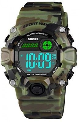 Boys Camouflage LED Sport Watch,Waterproof Digital Electronic Casual Military