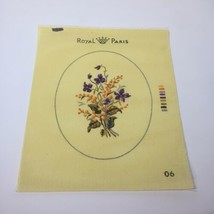 Floral Bouquet Violets Needlepoint Canvas Royal Paris 22 Count 9.75&quot; x 1... - $48.37