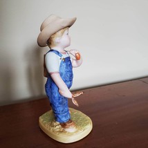 Vintage Boy Figurine, 1980s Porcelain Homco Denim Days children figurines Danny image 6