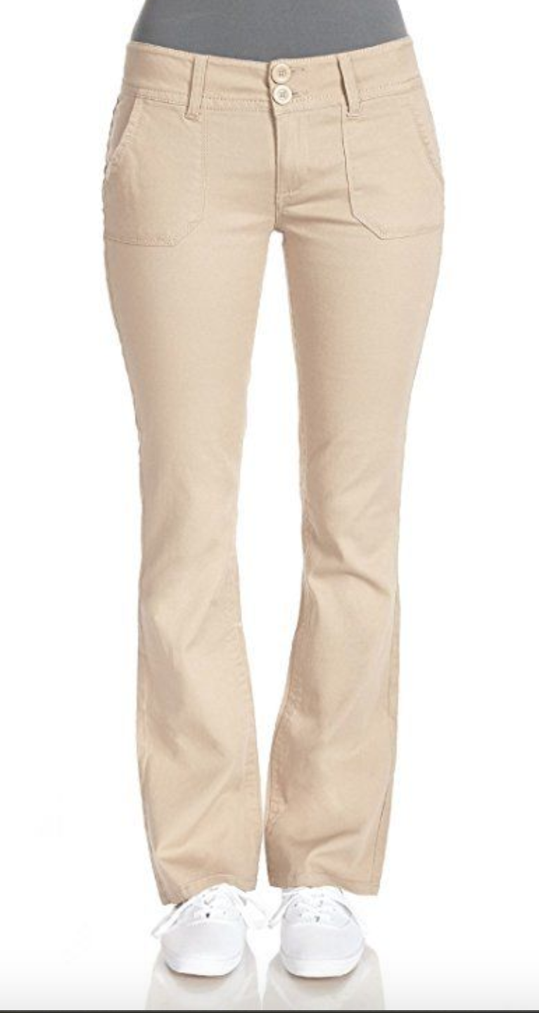 girls khaki uniform pants