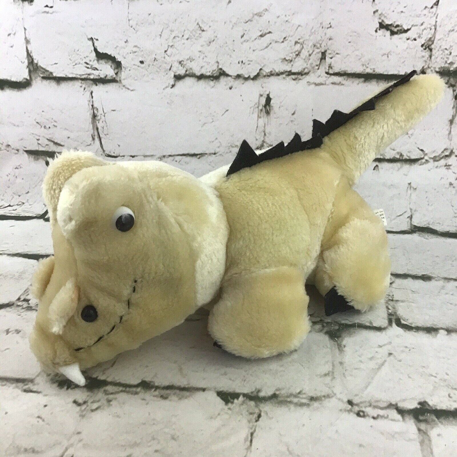 Primary image for Vintage Plush Dinosaur Tan Felt Spikes Collectible Stuffed Animal Jurassic Toy