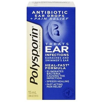 Polysporin Antibiotic Ear Drops Treats Ear Aches Swimmers Ear - Ear Drops