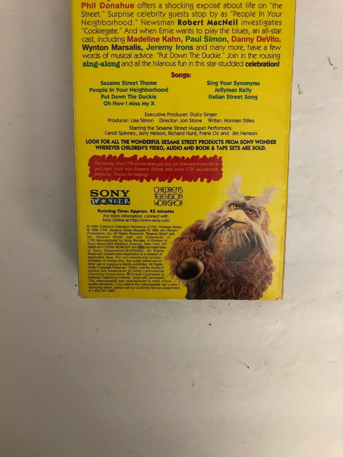 Sesame street put down the duckie an all star musical special vhs 1994