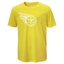 NFL Tennessee Titans Boys Screen Logo T-Shirt Short Sleeve Medium Neon Yellow - $8.90