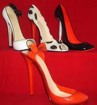 Wine Bottle Holder Leopard Print Stiletto Shoe With Red Heel Polyresin Bar Decor image 3