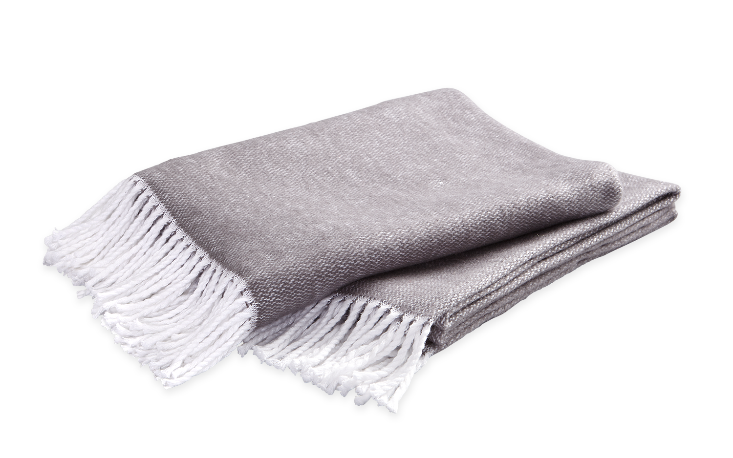 Matouk Pezzo Charcoal Gray Cotton Fringed Throw Blanket Blankets & Throws