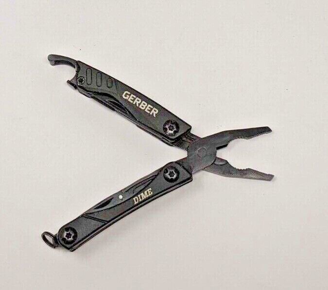 Gerber Dime Mini Multi-Tool 10 Tools Stainless Steel NeedleNose Pliers **Black**