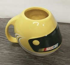NASCAR Racing Helmet Coffee Cup Ceramic Large Mug Yellow Dish &amp; Microwav... - $8.86
