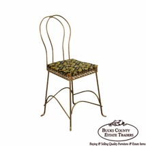 Antique Gilt Metal Faux Bois Aesthetic Side Chair - $865.00