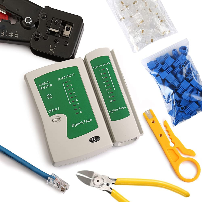 RJ45 Crimp Tool Kit Network Cable Tester And 50 Similar Items