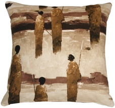 Masai Warrior 22x22 Brown Throw Pillow, Complete with Pillow Insert - $83.95