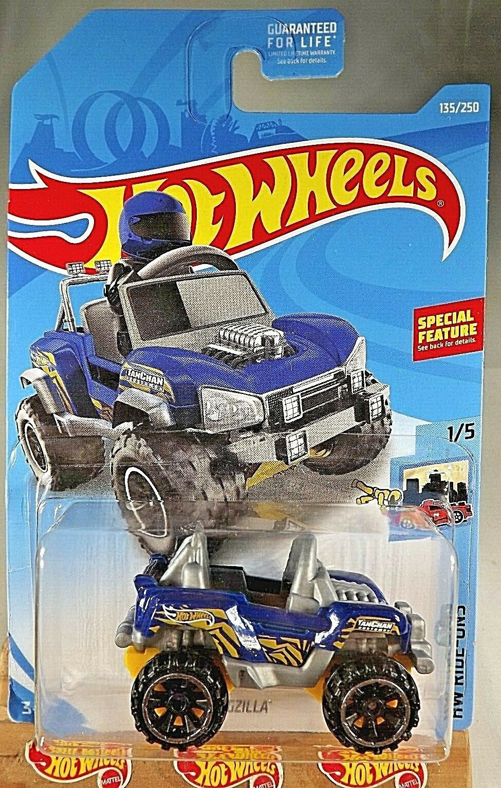 2019 Hot Wheels #135 HW Ride-Ons 1/5 BOGZILLA Blue Variation w/Black ...