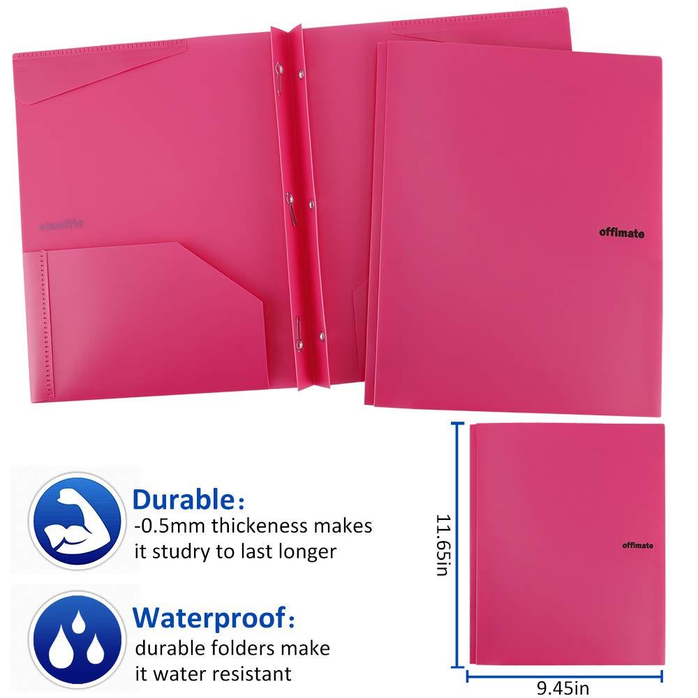 Folders, Plastic Folders with Pockets and Prongs, Heavy Duty Folders