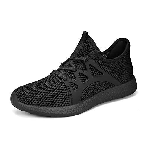 QANSI Womens Running Shoes Breathable Comfortable Mesh Sneakers Black 7 ...