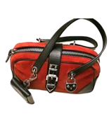 Authentic MIU MIU Mini Red Suede/Leather Hand Bag with Accessory purse 7... - $145.00