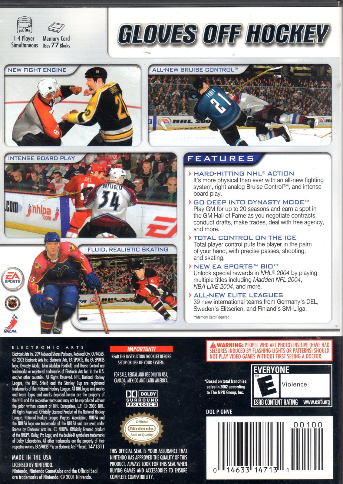 EA Sports NHL 2004 GameCube - Video Games