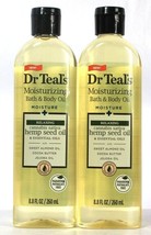 2 Bottles Dr Teal's 8.8 Oz Relaxing Hemp Seed Oil Moisturizing Bath & Body Oil