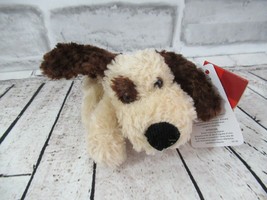 Russ Berrie plush hound puppy dog small mini brown tan spot patch eye long ears - $14.84