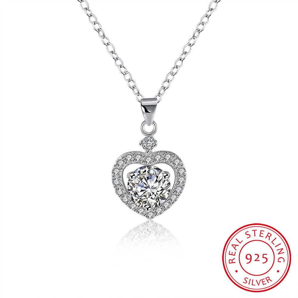 Silver Bewitched Pave Heart Necklace Necklaces & Pendants