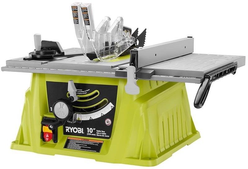 Ryobi Table Saw 10 in. 15 Amp Corded Adjustable Miter Gauge Tool Free