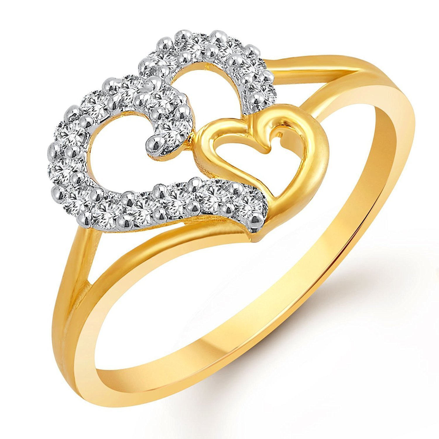 Couples Wedding HearCut Dia 14K Yellow Gold Over Silver Love