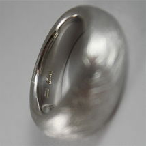 .925 RHODIUM SILVER RING BAND, SATIN AND SCRATCHED BY NANIS MADE IN ITALY image 3