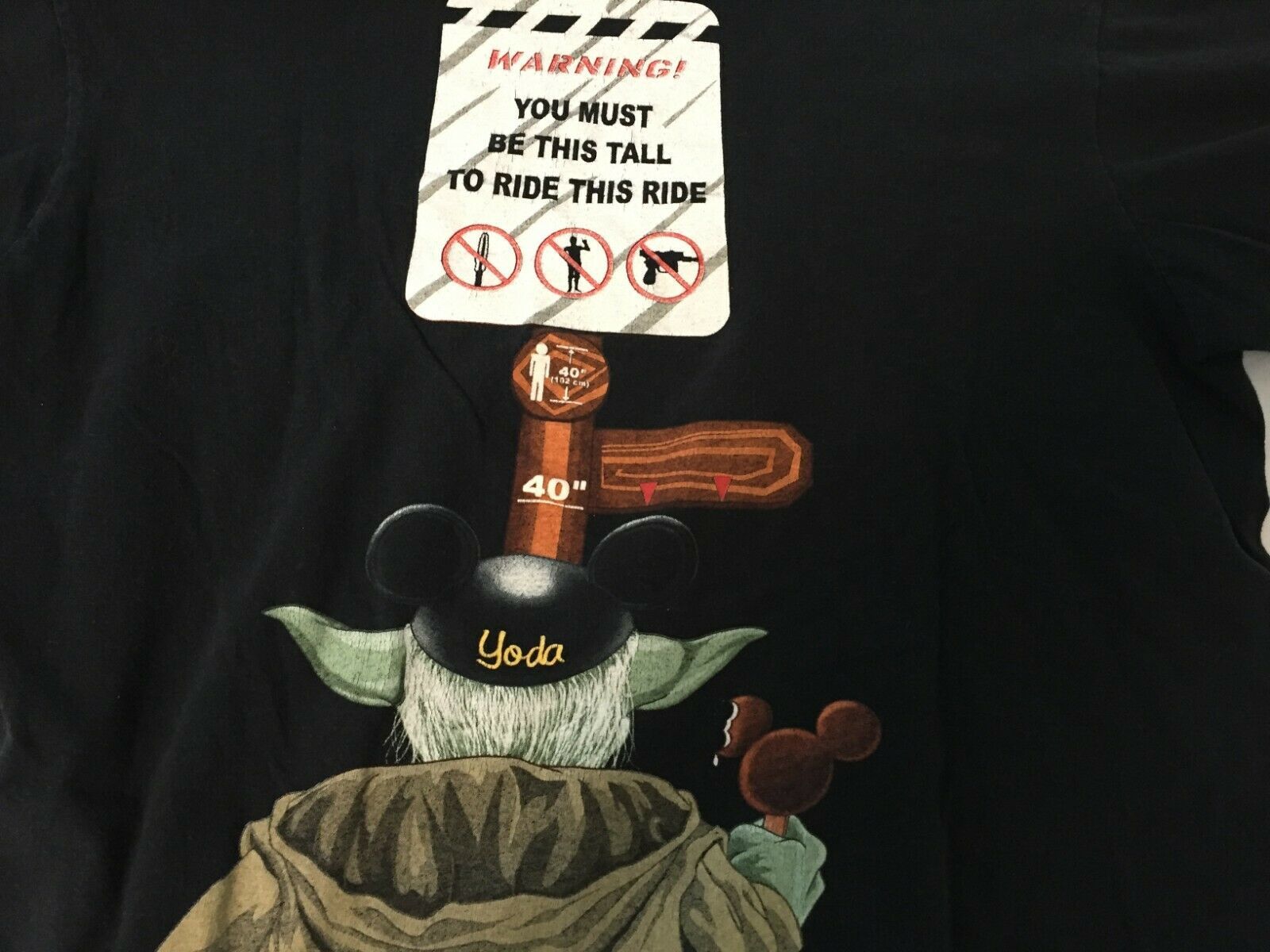 Star Wars Yoda /"You Must Be This Tall To Ride/" Green Shirt Adult S 2XL NEW