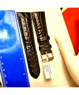 DeBeer Prestige Watch Band 24 MM Shiny Black Genuine Crocodile Leather  ... - £38.49 GBP