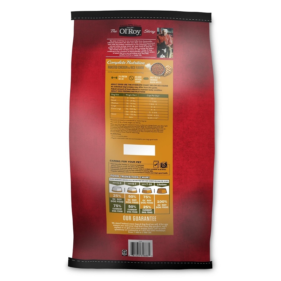 Ol' Roy Dry Dog Food Complete Nutrition Roasted Chicken & Rice Flavor