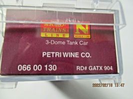 Micro-Trains Stock # 06600130 Petri Wine Co. 3-Dome Tank Grape to Glass N-Scale image 5