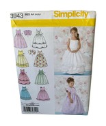 Simplicity Sewing Pattern 3943 AA Child Special Occasion Dresses, Size 3-6 - $7.95