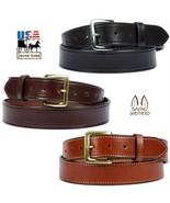 1½&quot; Wide STITCHED BRIDLE LEATHER BELT - 10/12 oz Thick Dress Work Amish ... - $48.97+
