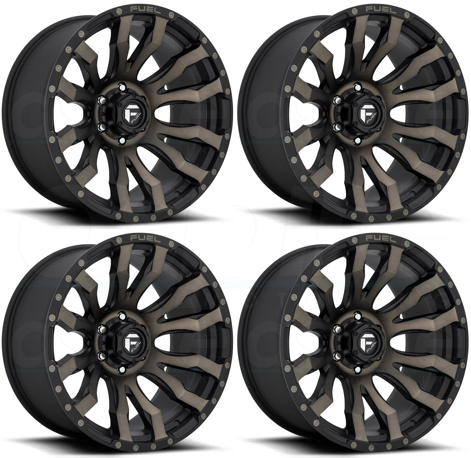 22x12 Fuel D674 Blitz 5x5.5/5x139.7 -44 Matte Black Tint Wheels Rims ...