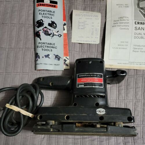 Sears Craftsman Vintage DualAction Pad Sander model 315.11690 in box