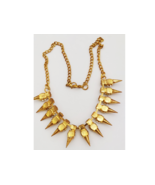 Fashion Necklace, 15 Inches with Rhinestones, Gold - $5.59