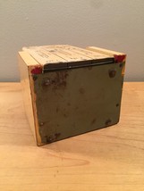 Vintage 40s metal fold-out recipe box, RARE, looks like 3 books on a shelf image 6