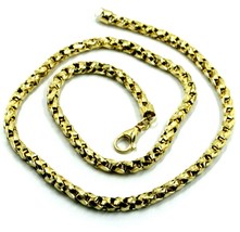 SOLID 18K YELLOW GOLD CHAIN NECKLACE 5 MM BIG SQUARE ROPE TUBE LINK, 24" 60cm image 1