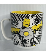 Disney Store Yellow White Ceramic Marvel Super Hero Iron Man Coffee Tea Mug Cup - $12.82