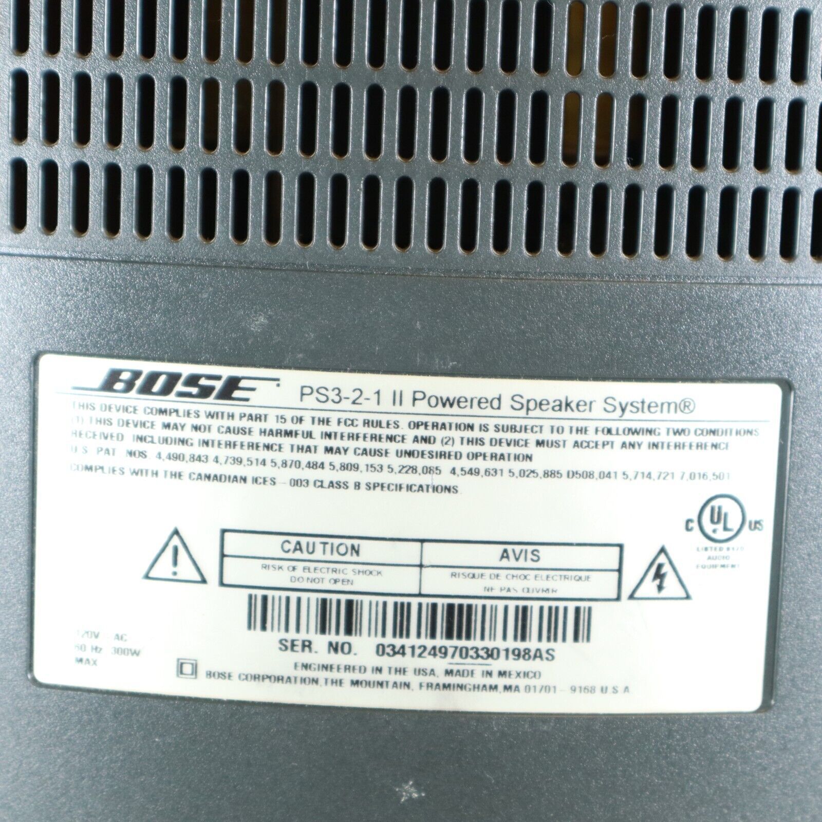 BOSE PS3 2 1 SERIES II POWERED SPEAKER SYSTEM PS321 SUBWOOFER Only PS 3 bose-ps3-2-1-series-ii-powered-speaker-system-ps321-subwoofer-only-ps-3