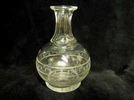 ANTIQUE BACCARAT GREEK SCROLL AND STARS ETCHED 4&quot; PERFUME BOTTLE - $74.25