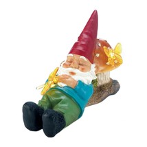 Solar-Powered Light-Up Sleepy Gnome Figurine - $38.02