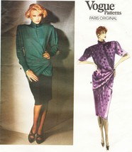 Vtg Vogue Misses Emanuel Ungaro Wrap Tucked Top Skirt Sew Pattern S12 - $19.99