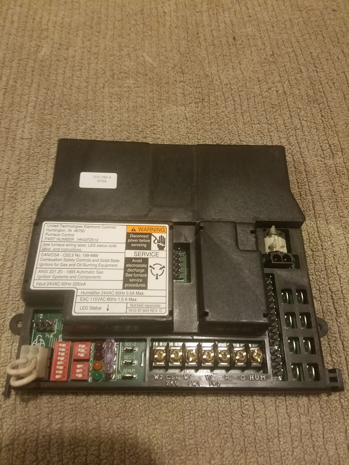 Carrier Bryant Payne furnace control circuit board HK42FZ012 Central