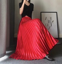  Black Pleated Long Skirt Womens Pleated Skirt Outfits Plus Size - Dressromantic image 3
