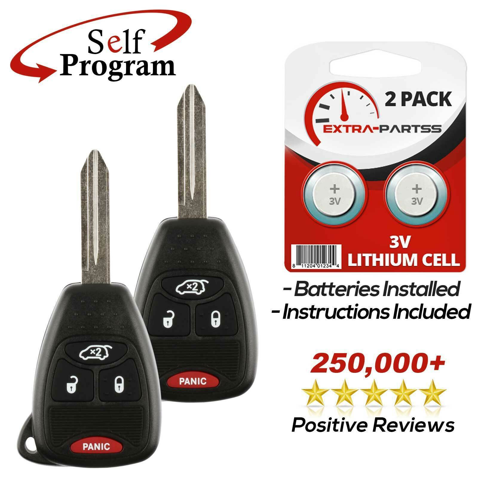 2 For 2005 2006 2007 Jeep Liberty Keyless Entry Key Remote Remote